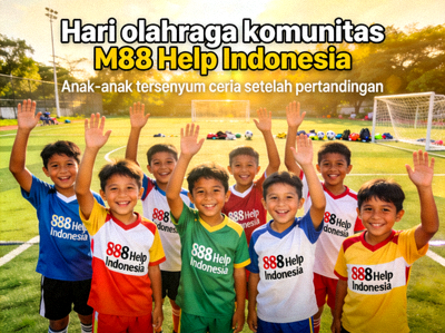 Hari olahraga komunitas M88 Help Indonesia - Anak-anak tersenyum ceria setelah pertandingan